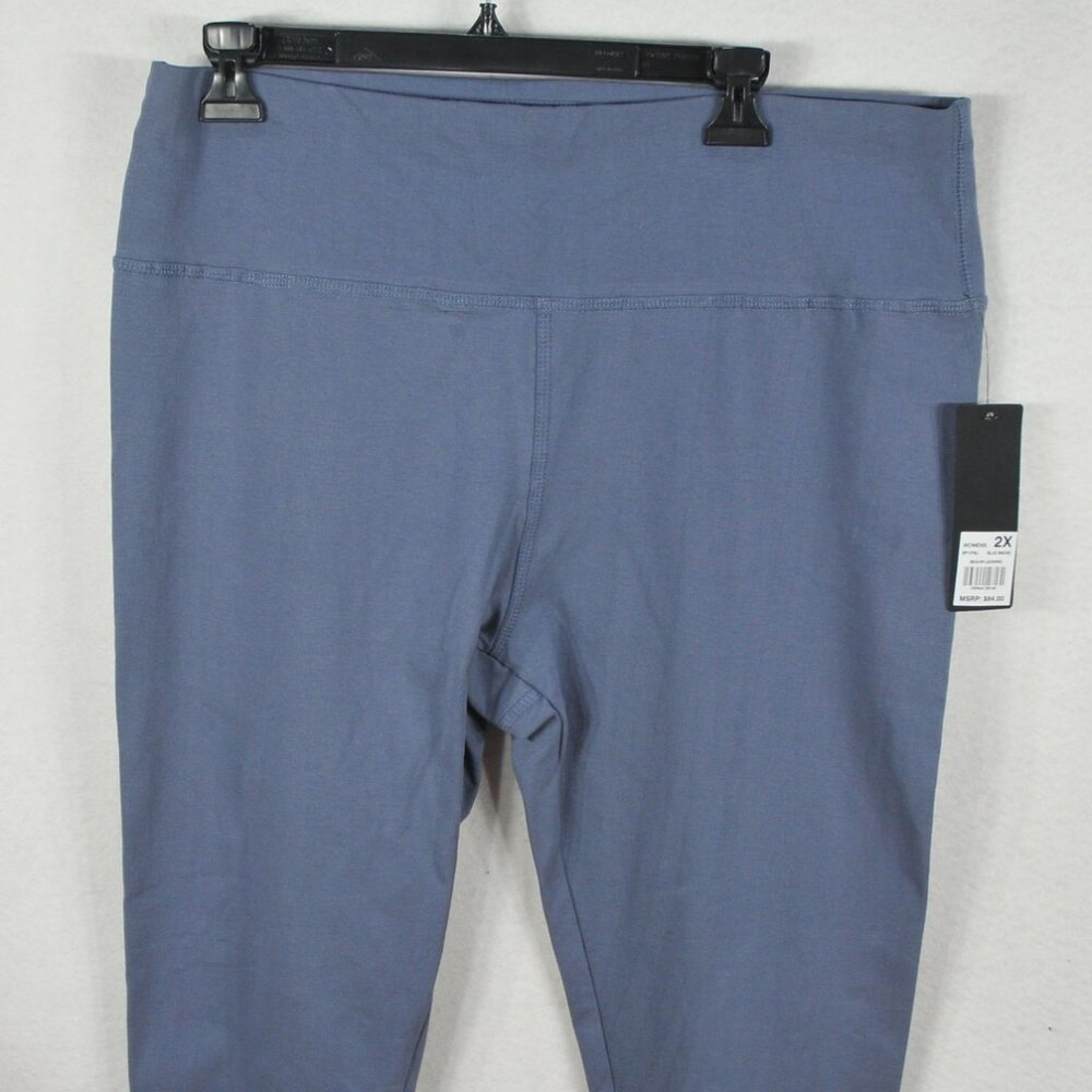 Bebe Sport Sequin Logo Leggings Yoga Pants Blue Smoke Loungewear Size 2X